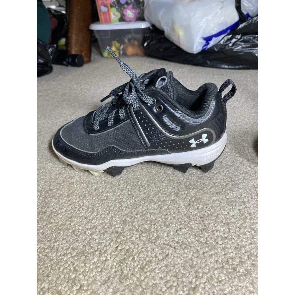 Under Armour Glyde RM Jr Youth Girls 12 Softball Cleats Black White 3024331-001